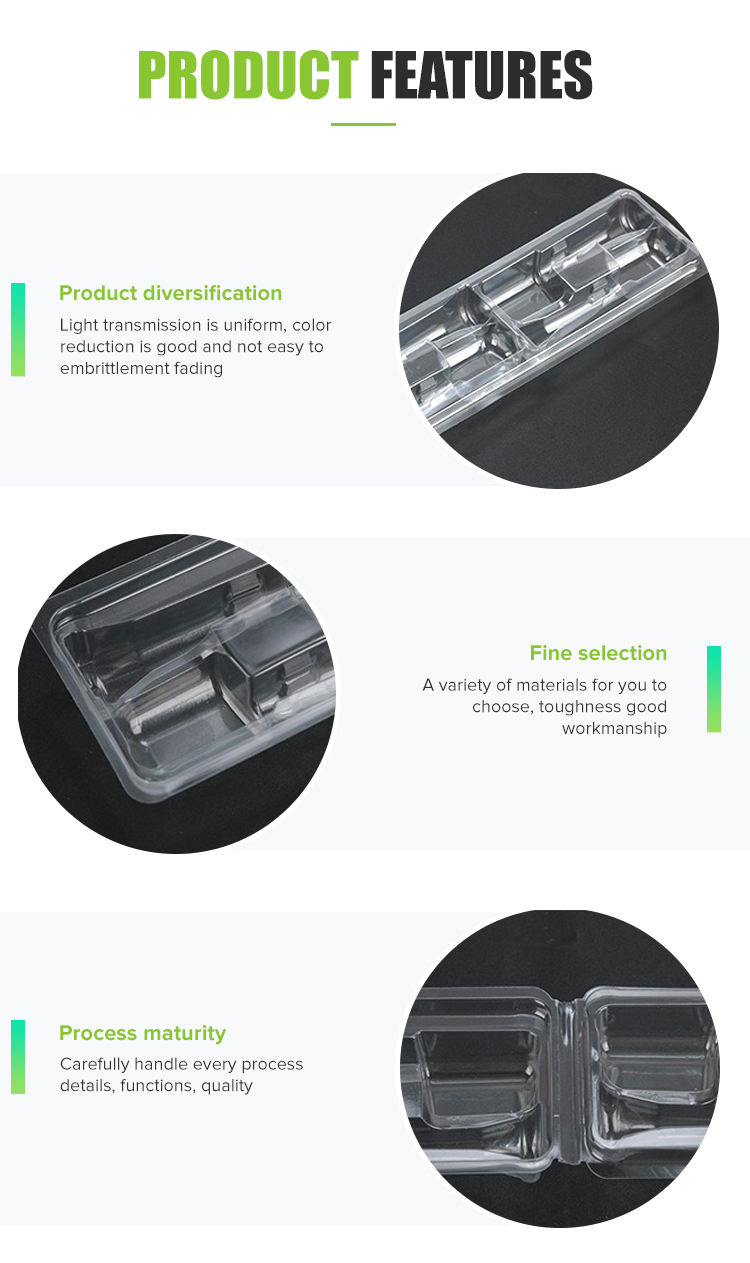 Custom Size Plastic Packaging Tray Custom Transparent Pet Blister Cover For Electric Toothbrush Head