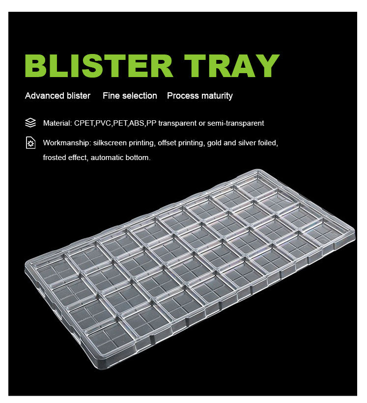 clear disposable PET Blister packaging recyclable esd plastic inserts plastic blister tray