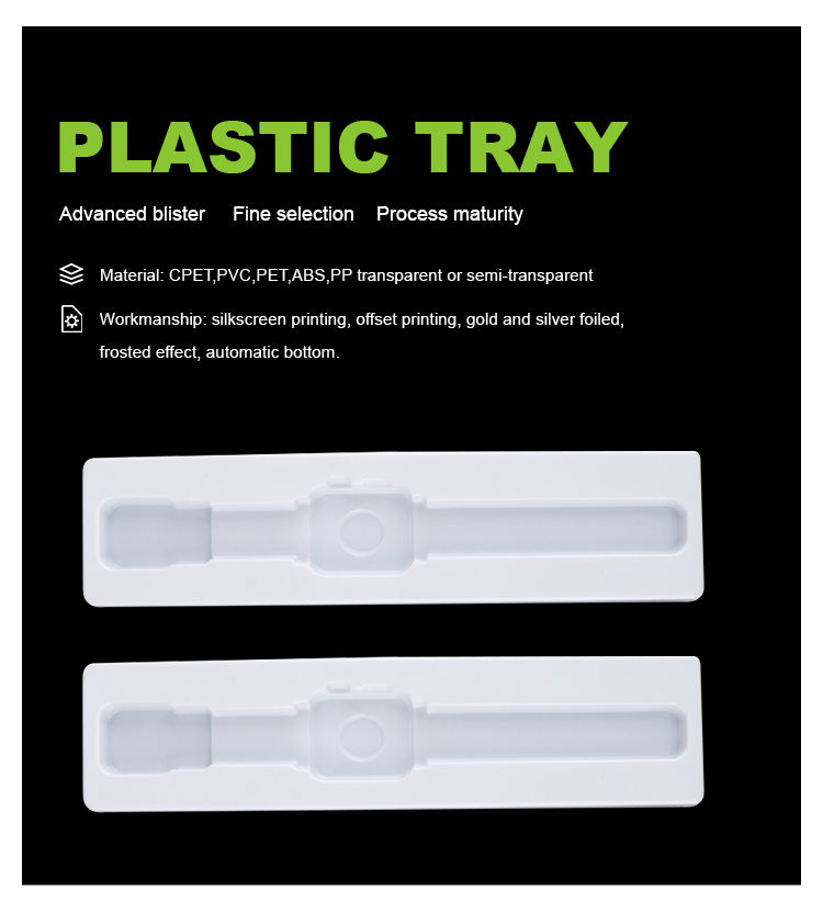 custom size Disposable clamshell custom plastic blisters packaging insert tray For Watch Packing
