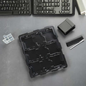 Customized ps black esd plastic electronic hardware component Anti-static blister tray