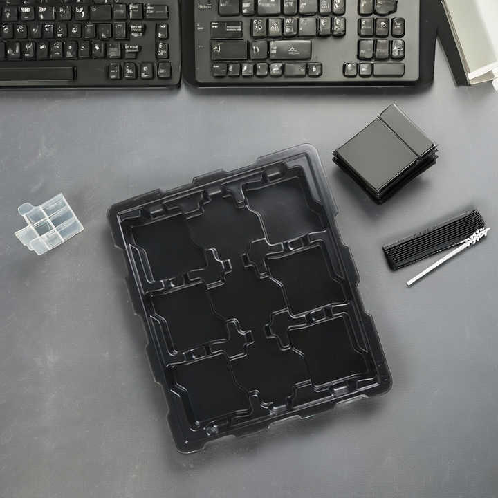 Customized ps black esd plastic electronic hardware component Anti-static blister tray