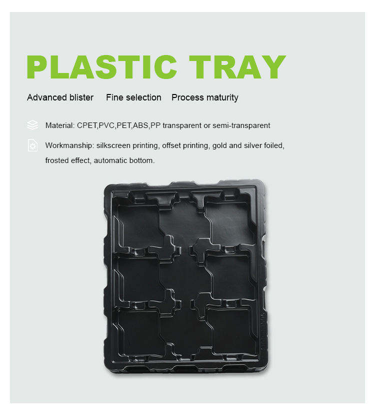 Customized ps black esd plastic electronic hardware component Anti-static blister tray
