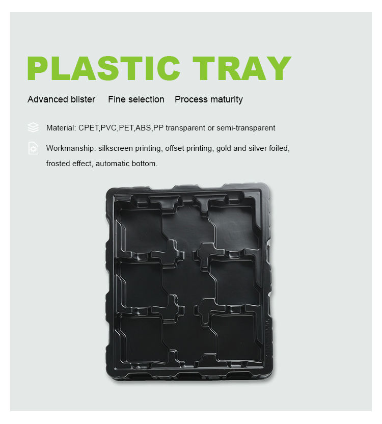 Factory direct sale customize black ps plastic tray for electronic components
