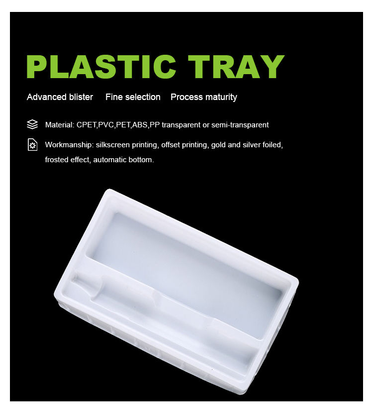 Custom Size Shape Logo Oem Vacuum Formed Plastic Material Ps Packaging Blister Tray Inner Insert Tray For Electric Toothbrush